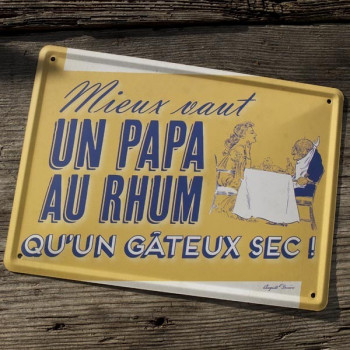 Carte métal PAPA AU RHUM